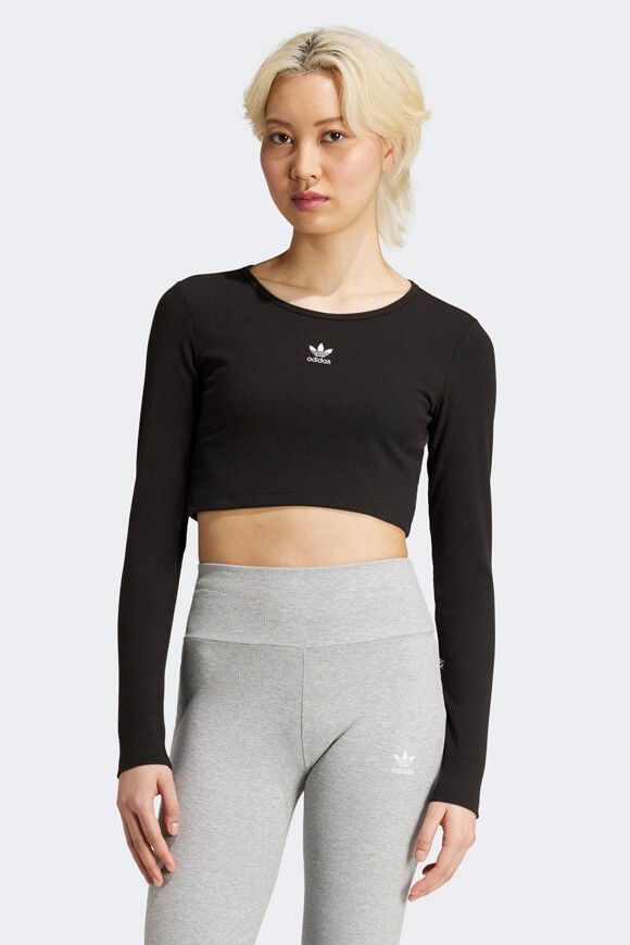 Bild von Geripptes Crop Langarmshirt