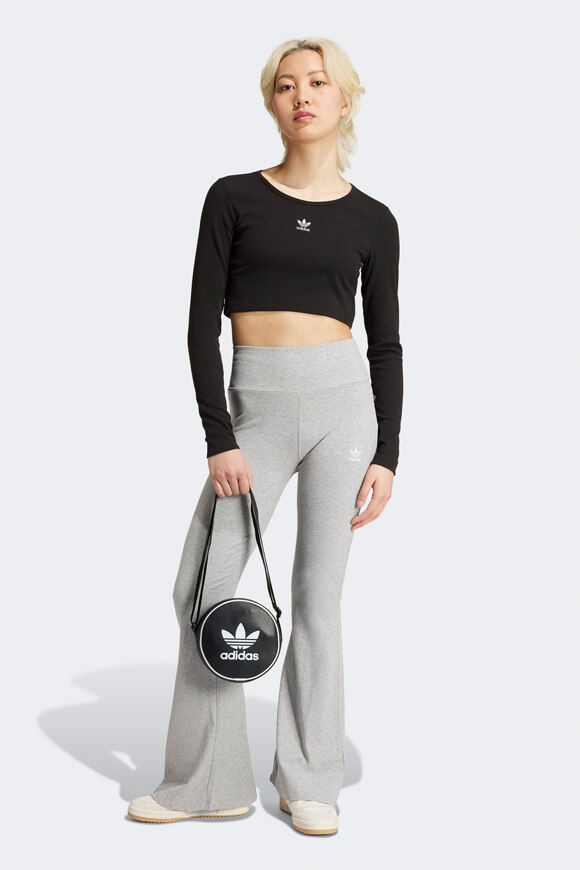 Bild von Geripptes Crop Langarmshirt