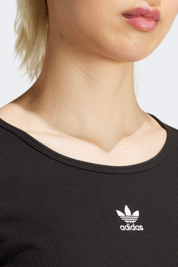 Bild von Geripptes Crop Langarmshirt