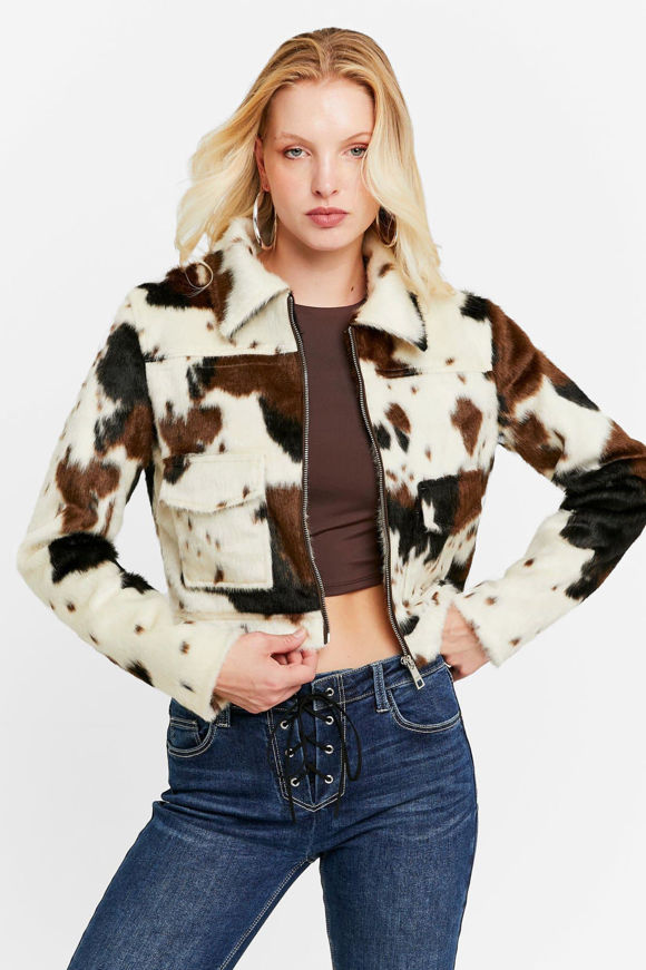 Image sur Veste courte en fourrure synthétique