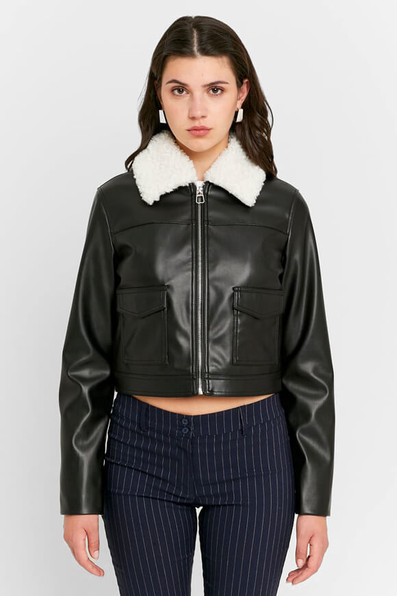 Image sur Crop Kunstlederjacke