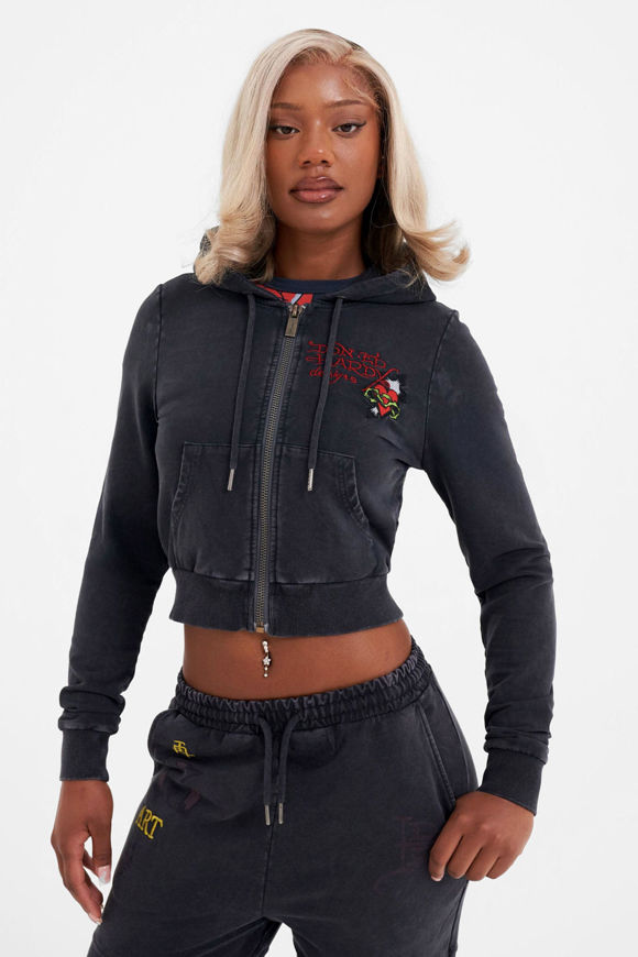 Bild von Crop Kapuzensweatjacke