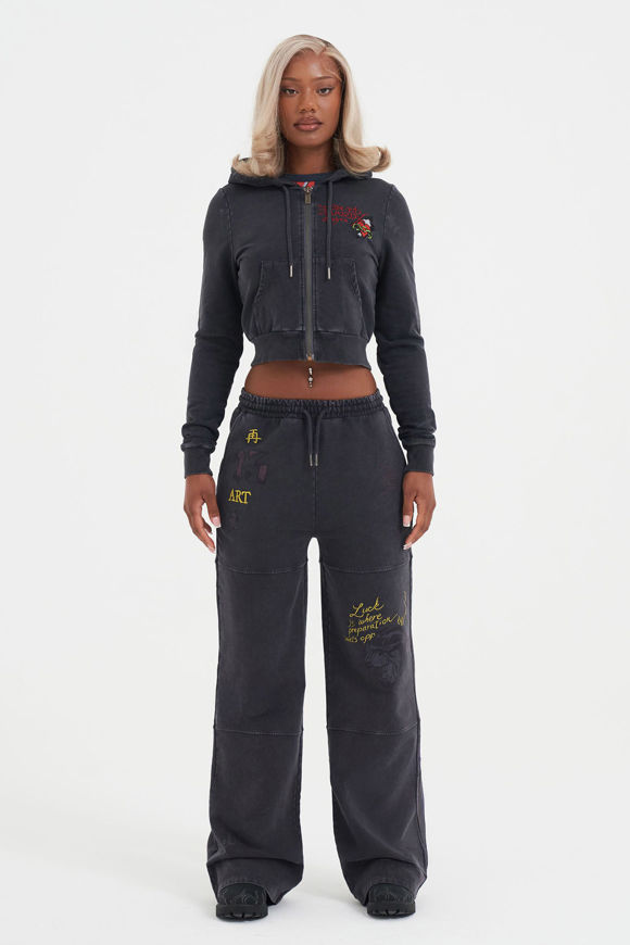 Bild von Crop Kapuzensweatjacke