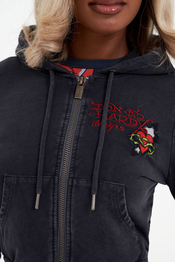 Bild von Crop Kapuzensweatjacke