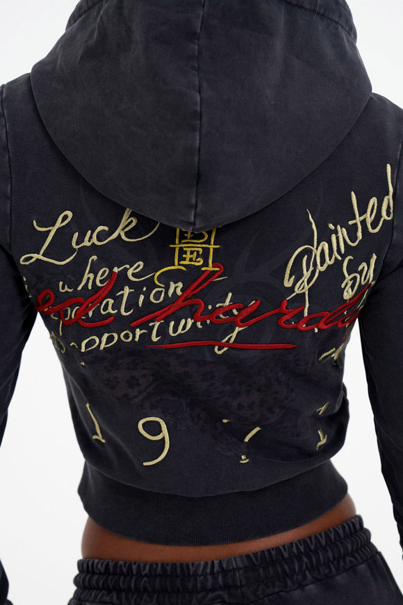 Bild von Crop Kapuzensweatjacke