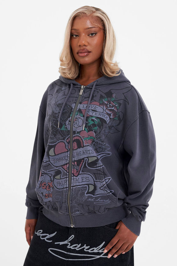 Bild von Oversize Kapuzensweatjacke