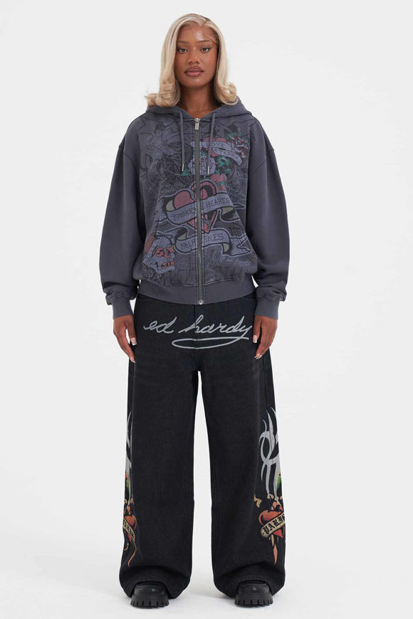 Bild von Oversize Kapuzensweatjacke