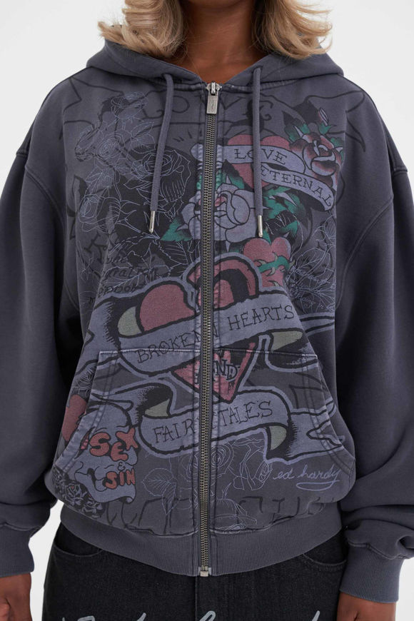 Bild von Oversize Kapuzensweatjacke