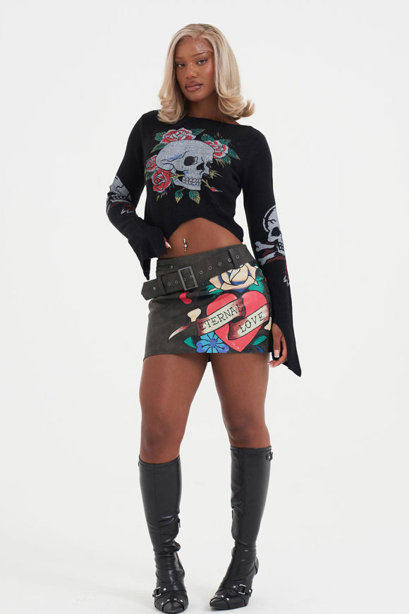 Bild von Skull and Roses Strickpullover