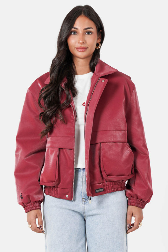 Bild von Leichte Kunstleder-Bomberjacke