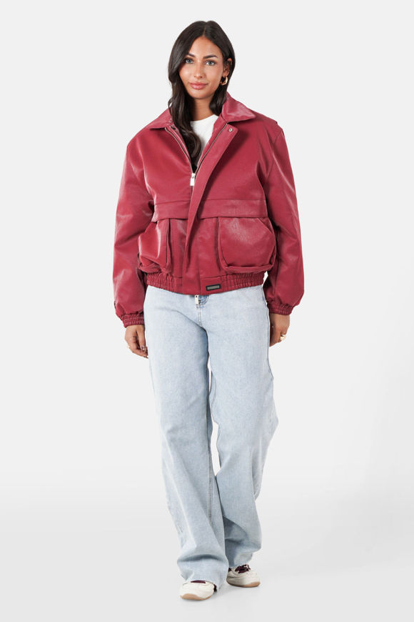 Bild von Leichte Kunstleder-Bomberjacke