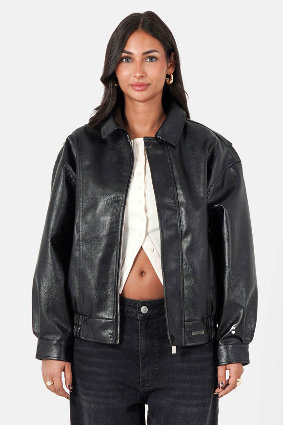 Image sur Leichte Kunstleder-Bomberjacke