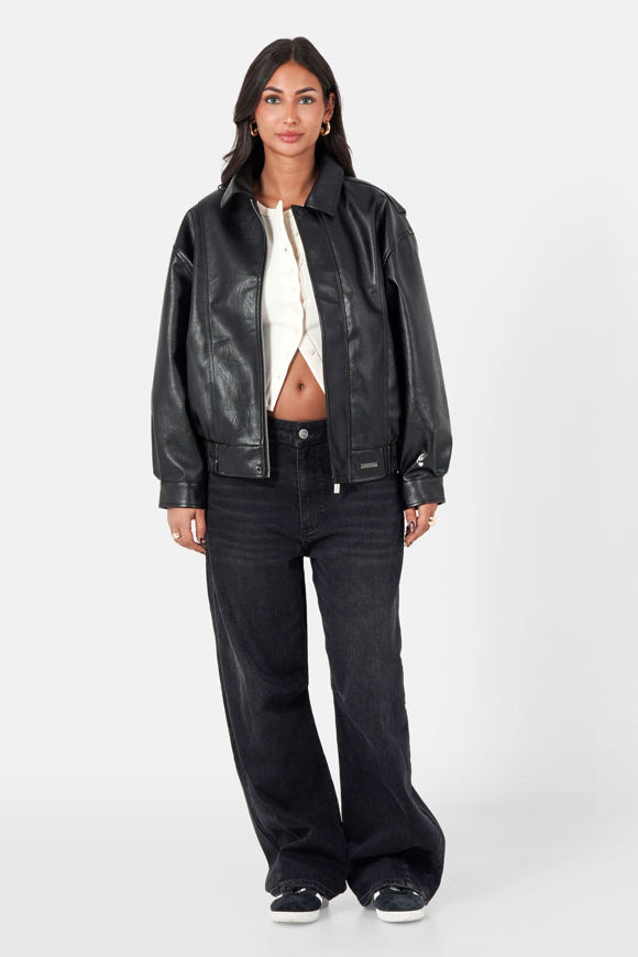 Image sur Leichte Kunstleder-Bomberjacke