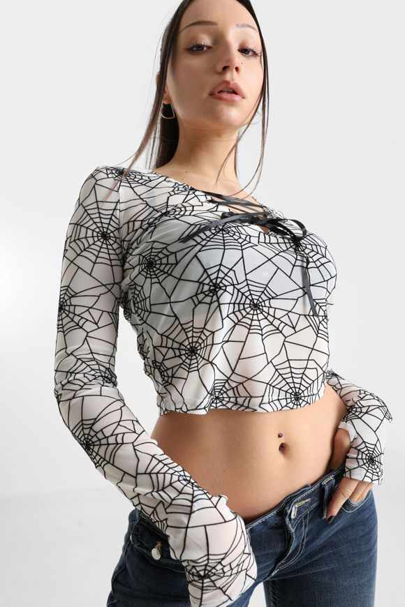 Image sur Zorya shirt court en mesh manches longues