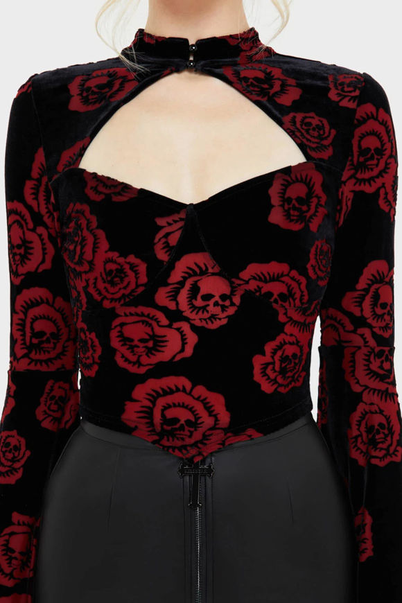 Image sur Pandora's Rose shirt court manches longues en velours