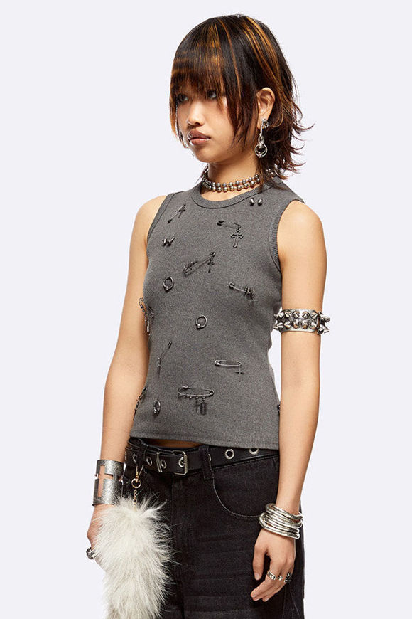 Bild von Pierce Me Geripptes Tanktop