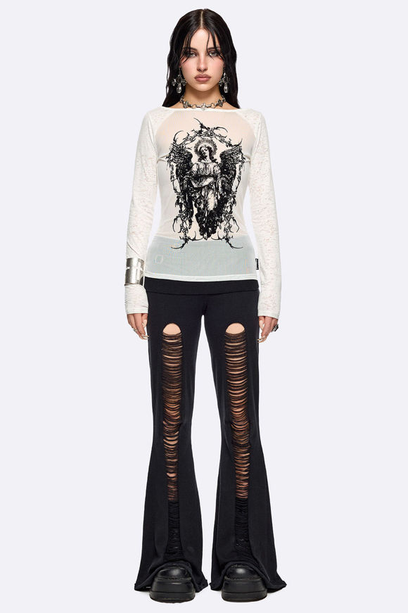 Bild von Broken Flare Strickhose