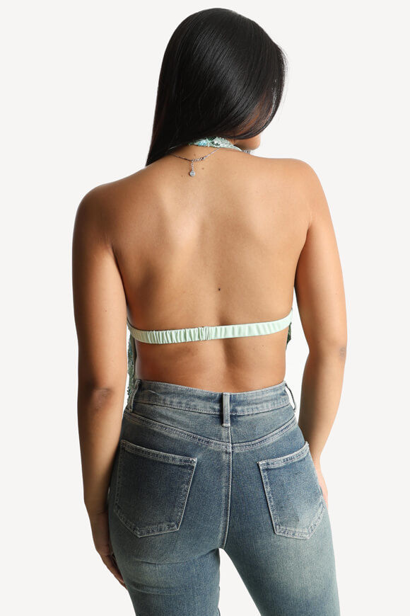 Image sur Pailletten Neckholder Crop Top