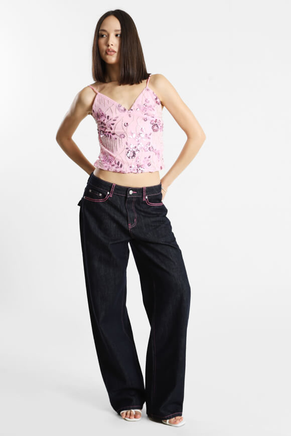 Image sur Pailletten Neckholder Crop Top