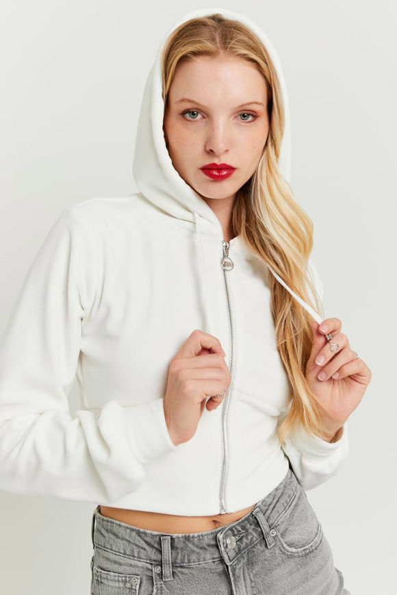 Image sur Samt Crop Jacke