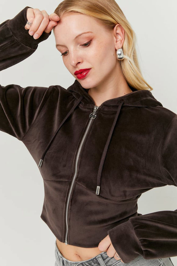 Image sur Samt Crop Jacke