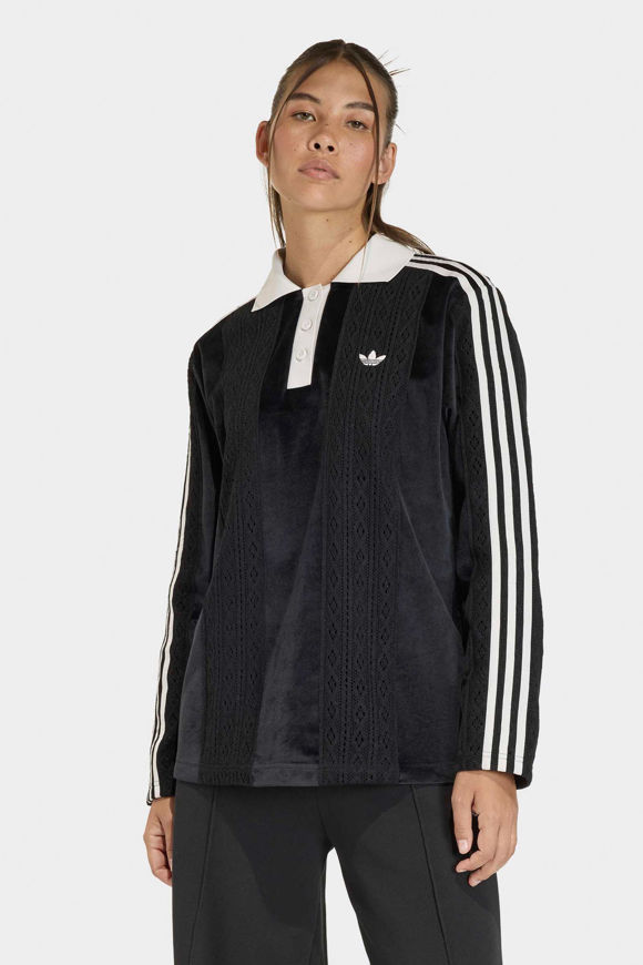 Image sur Oversize Samt Langarmshirt