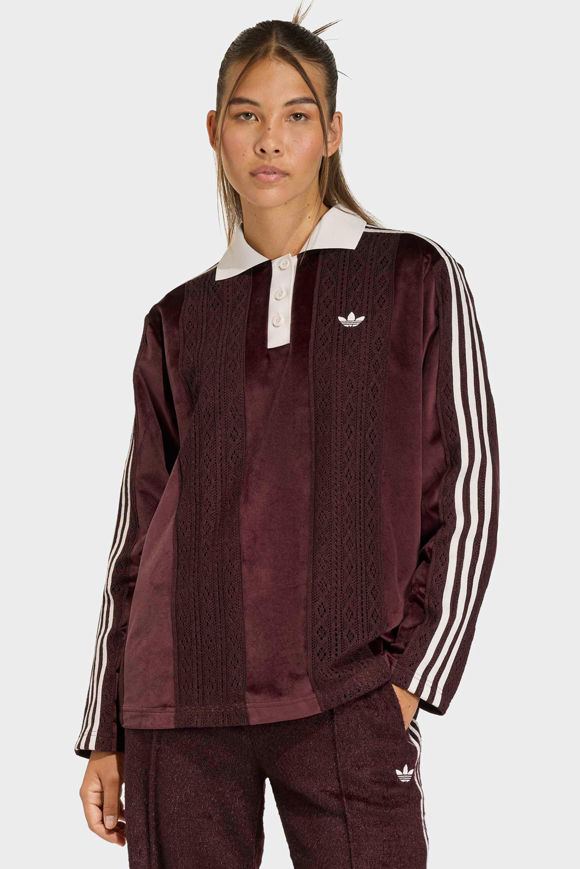 Image sur Oversize Samt Langarmshirt