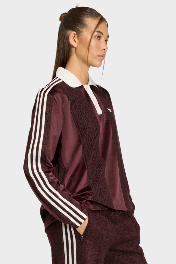 Image sur Oversize Samt Langarmshirt