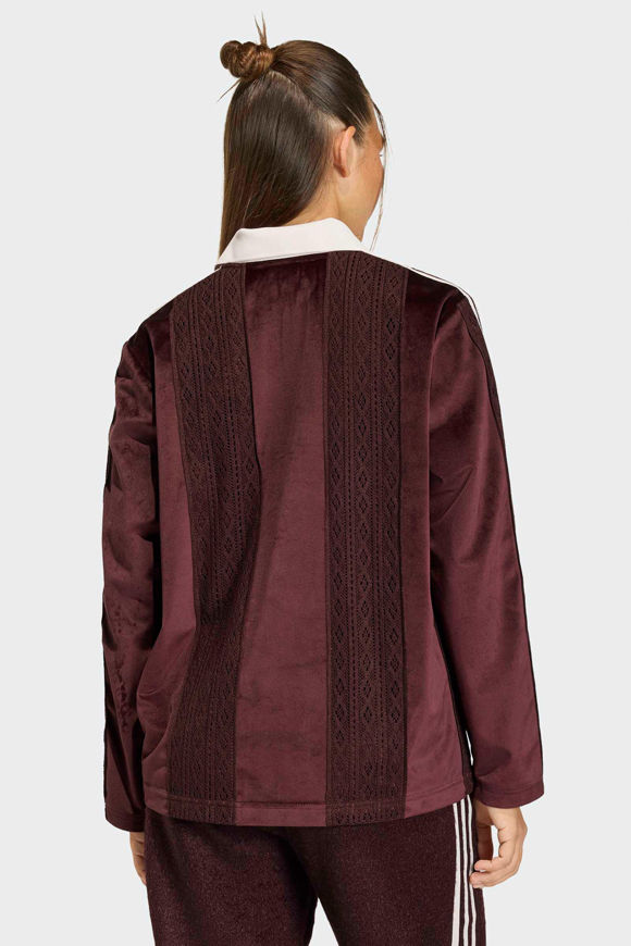 Image sur Oversize Samt Langarmshirt