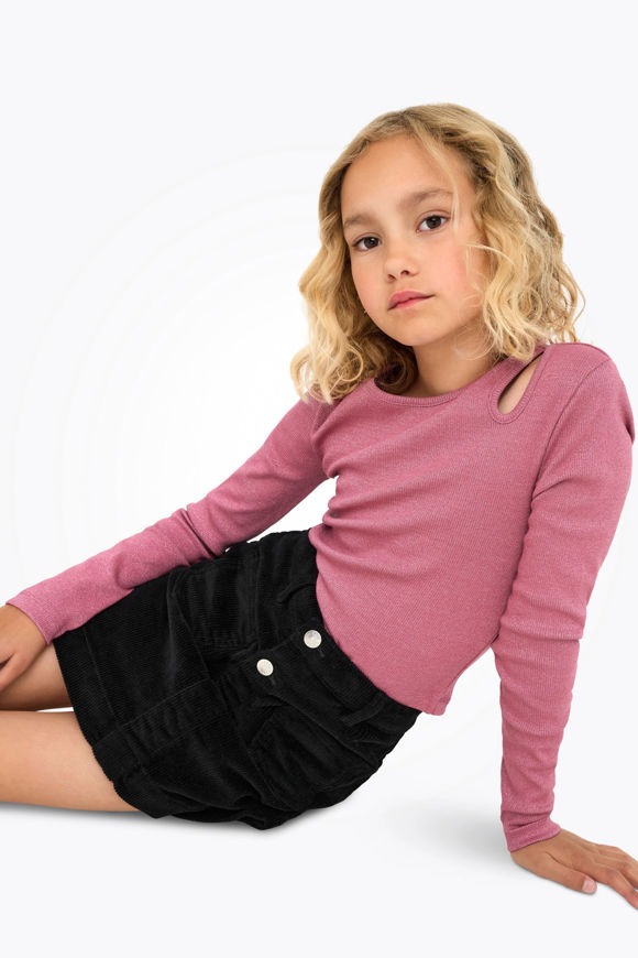 Image sur KOGTRINNY Geripptes Glitzer-Langarmshirt