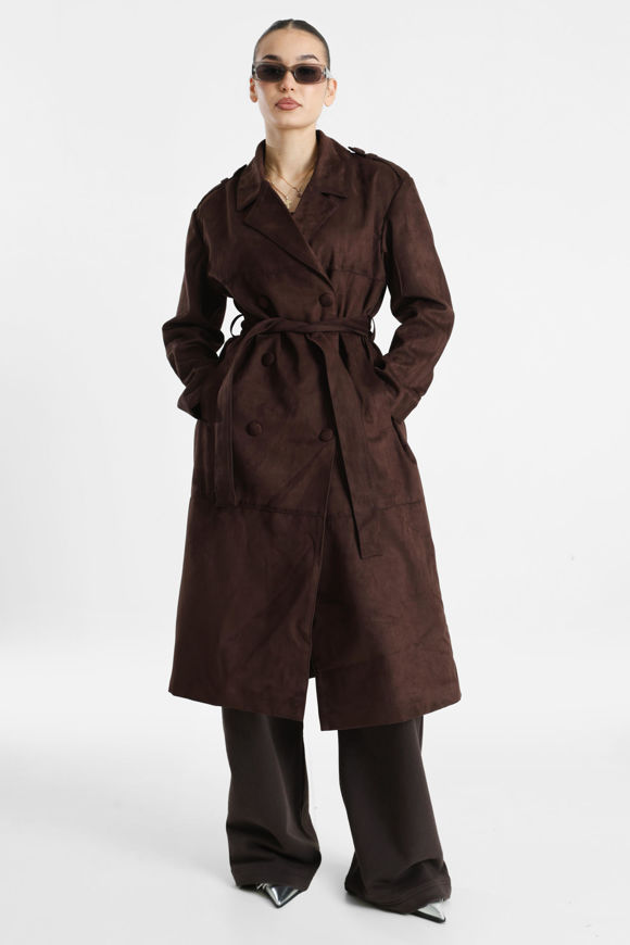 Bild von ONLBINE Kunstwildleder Trenchcoat
