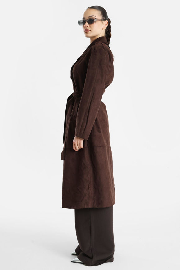 Bild von ONLBINE Kunstwildleder Trenchcoat