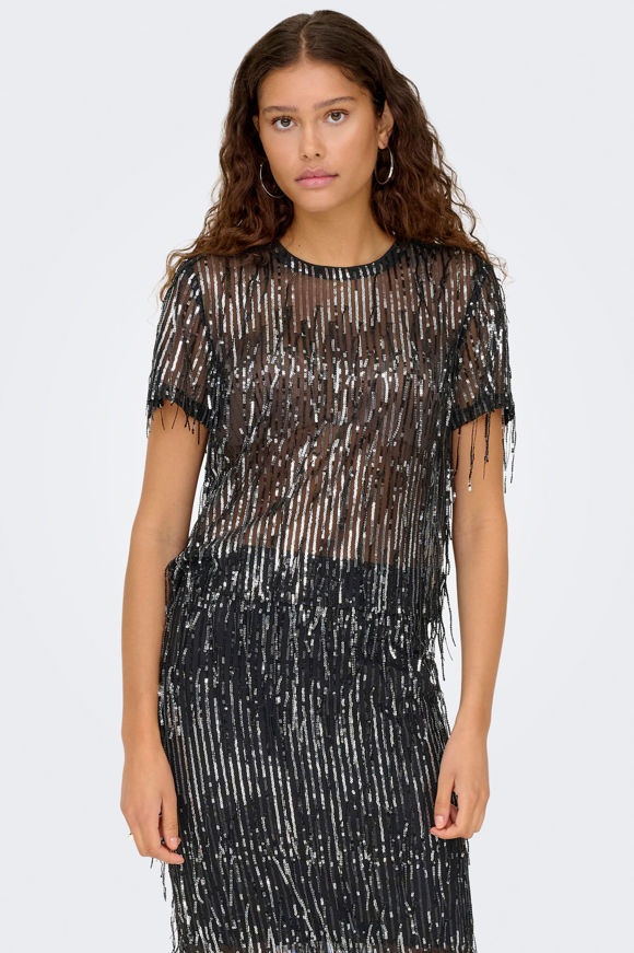 Bild von ONLSPACY Crop Pailletten T-Shirt