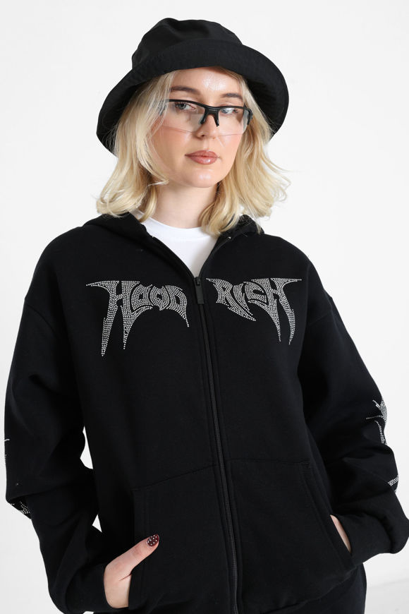 Bild von Quartz Oversize Kapuzensweatjacke