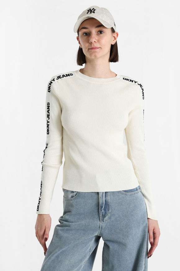 Image sur Gerippter Feinstrickpullover