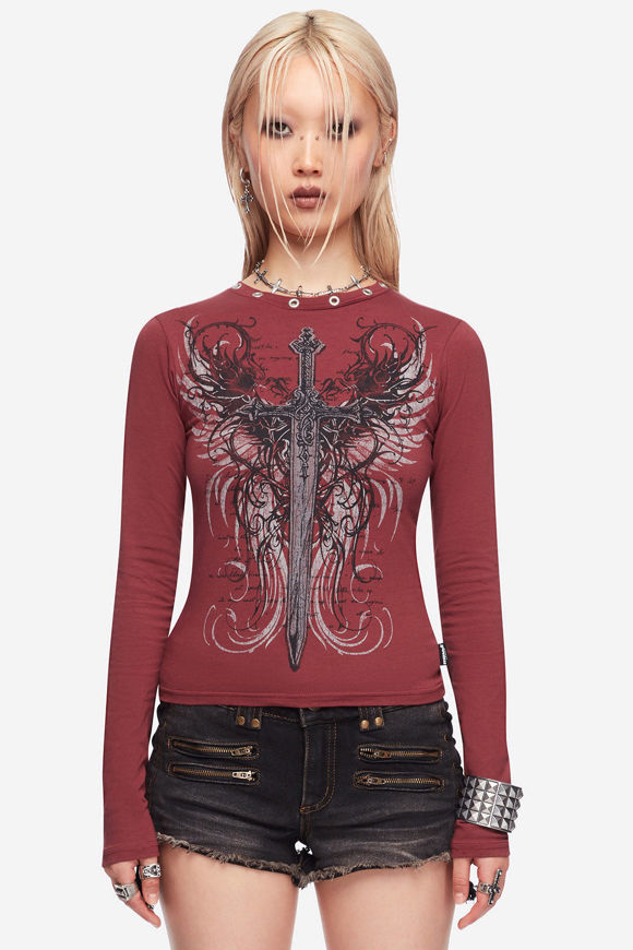 Bild von Graveborn Crop Langarmshirt