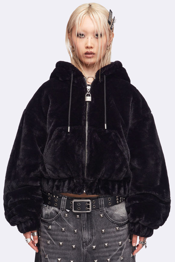 Image sur Cat Ear Oversize Kunstpelzjacke