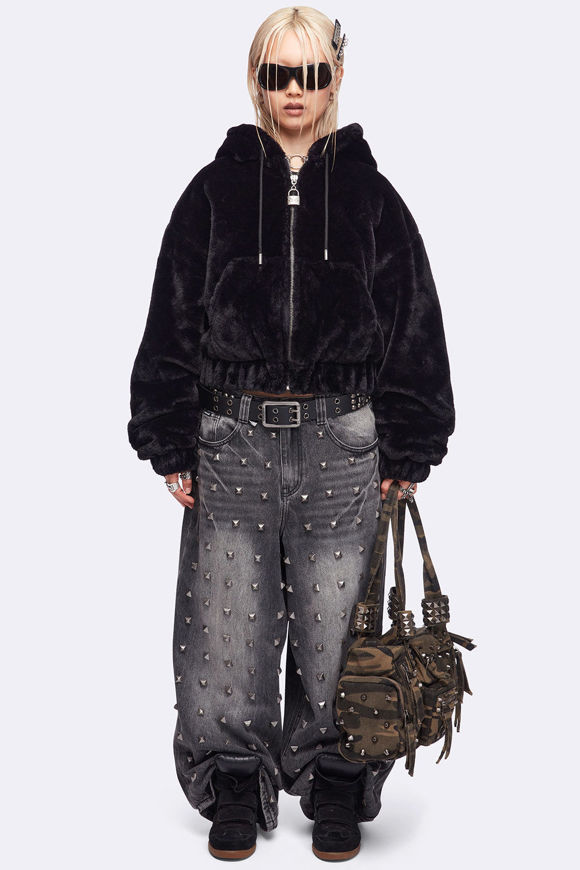 Image sur Cat Ear Oversize Kunstpelzjacke