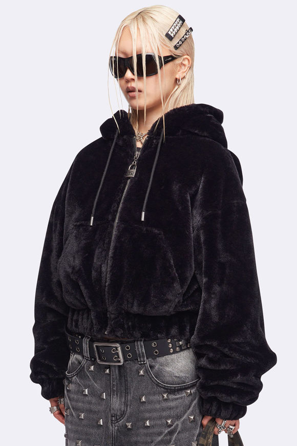 Image sur Cat Ear Oversize Kunstpelzjacke