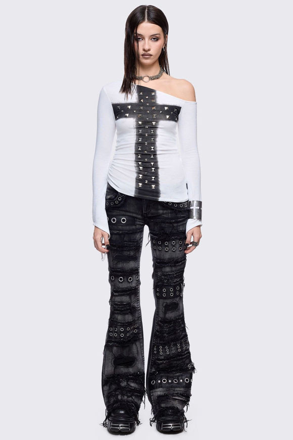 Image sur Samantha One Shoulder Langarmshirt