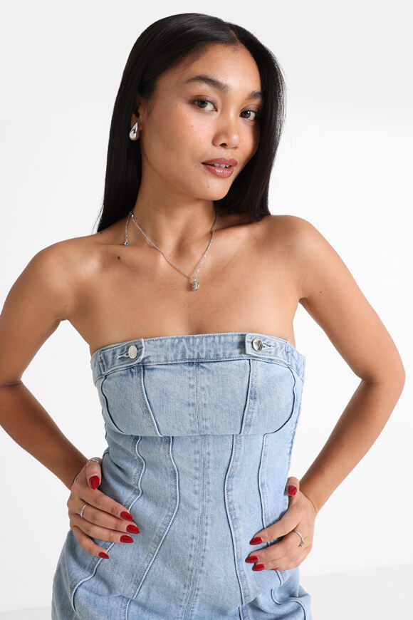 Bild von Bandeau Jeans Minikleid