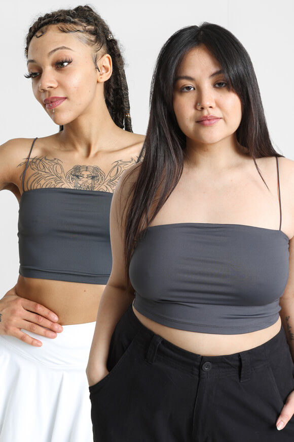 Missue Crop Trägertop Anthrazit