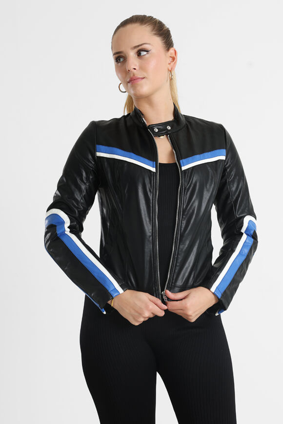 Bild von Kunstleder Bikerjacke