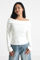 Bild von Gerippter Off Shoulder Strickpullover