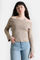 Bild von Gerippter Off Shoulder Strickpullover