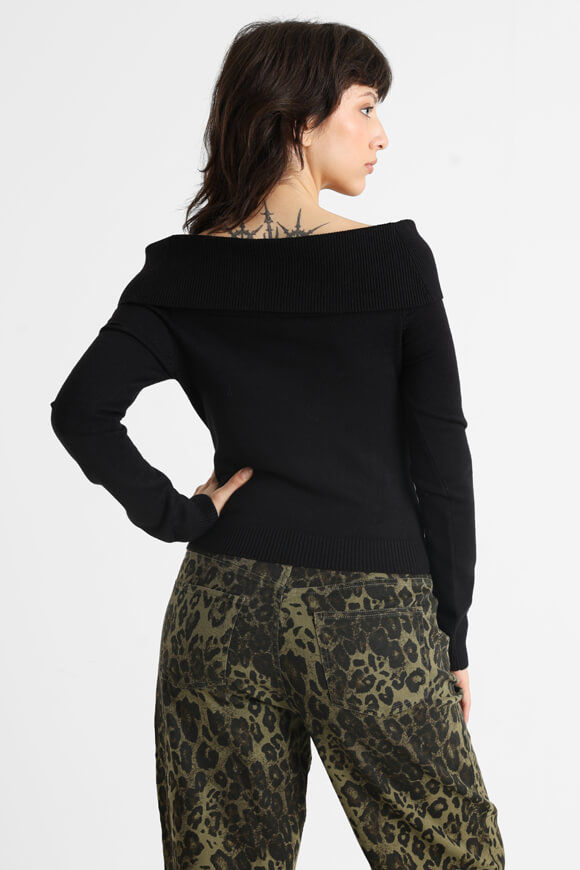 Bild von Crop Off Shoulder Feinstrickpullover