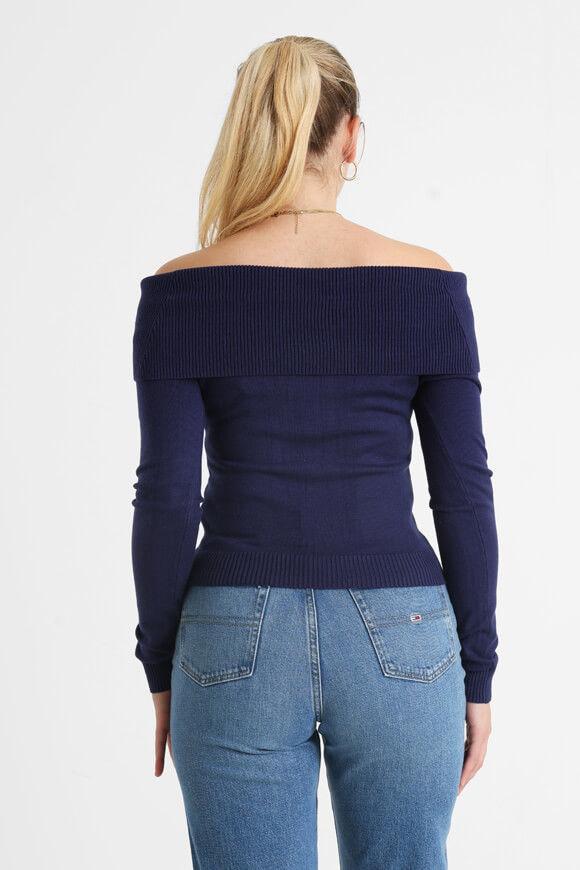 Bild von Crop Off Shoulder Feinstrickpullover