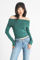 Image de Pull court off shoulder en tricot fin