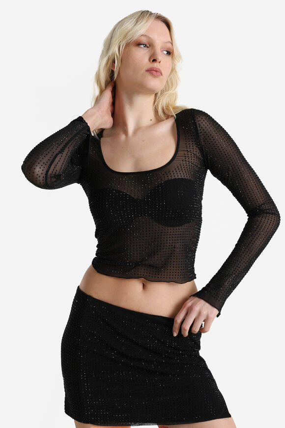 Bild von Crop Langarmshirt mit Strass