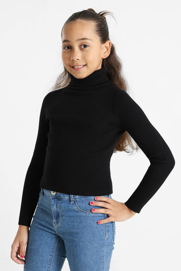 Bild von Gerippter Crop Strickpullover